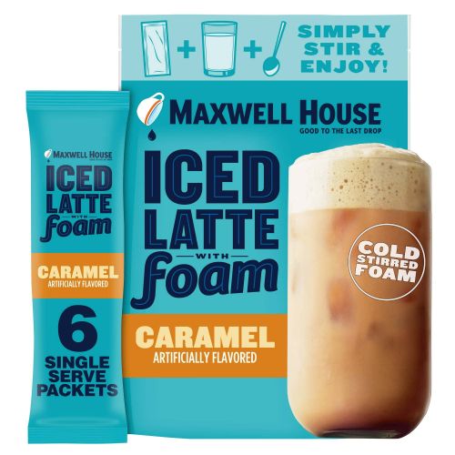 Maxwell House Iced Caramel Latte with Foam Instant Coffee Drink Mix, 5.82 oz, 6 Packets Maxwell House Iced Caramel Latte with Foam Instant Coffee Drink Mix, 5.82 oz, 6 Packets