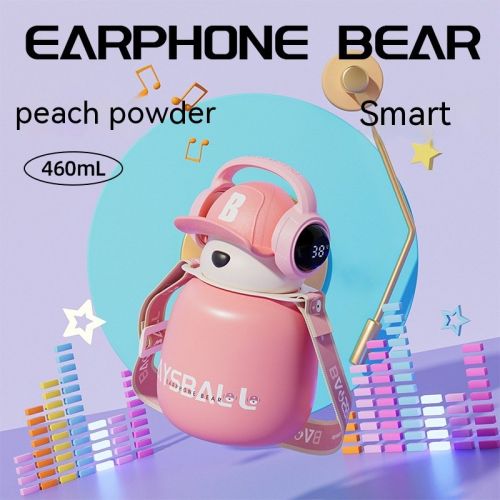 Cute Fashion Stainless Steel Wire Headset Bear Water Cup