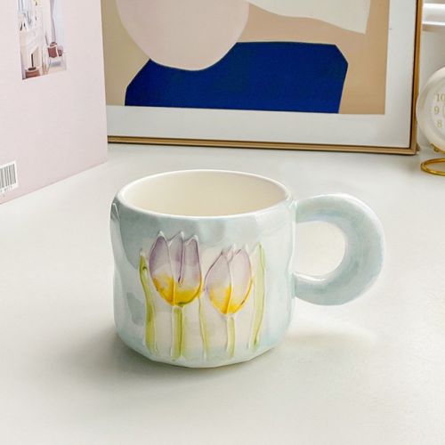 Ins Cute Tulip Ceramic Mug