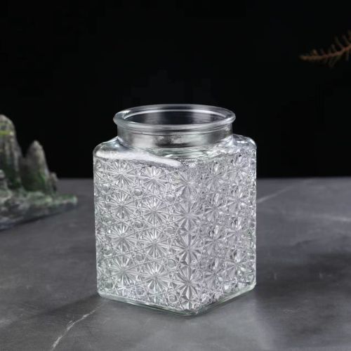 Vintage Crabapple Flower Glass Sealed Jar Candy Snack Storage Jar