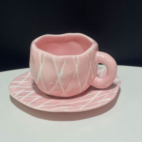 Hand-painted White Clouds Coffee Set Hand-pinching Irregular