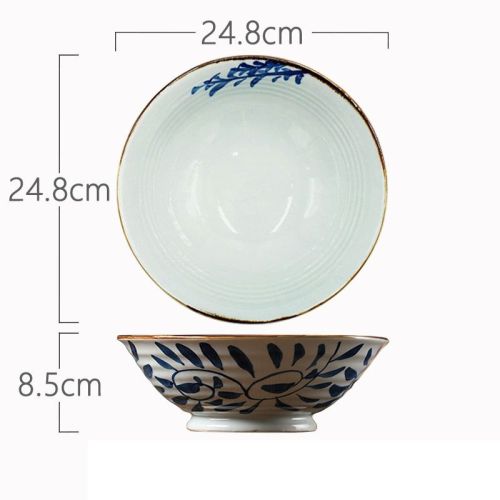 High Temperature Underglaze Color Hand-painted Ceramic Cross Grain Bowl